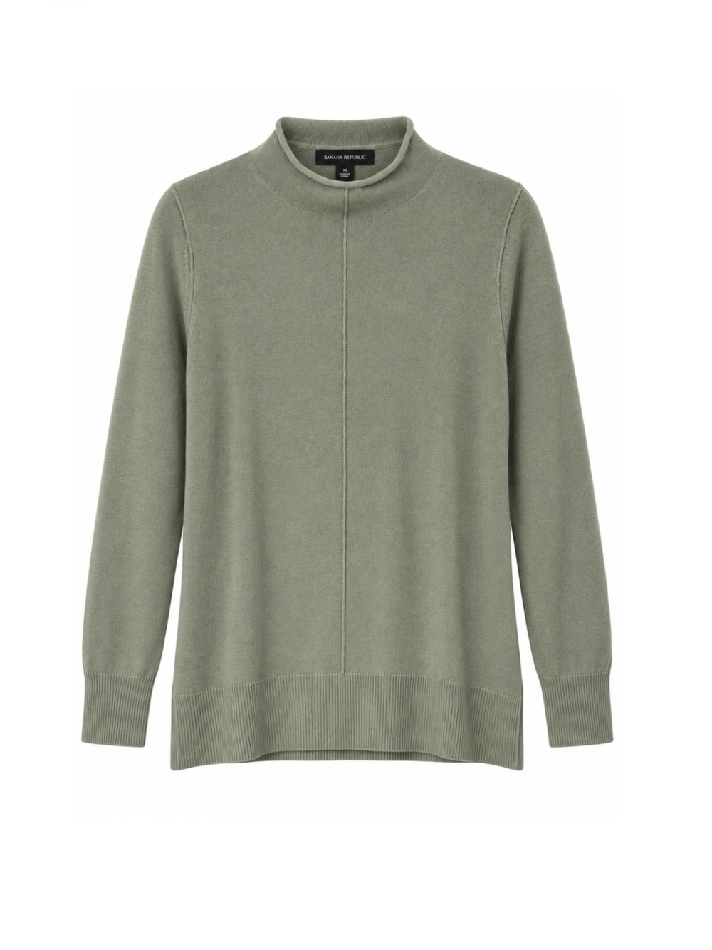 Banana Republic Wool Cashmere Blend Mock Neck Sweater - Sage, Size M